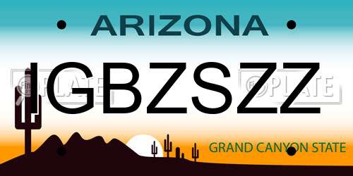 IGBZSZZ Arizona License Plate
