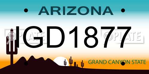 IGD1877 Arizona License Plate