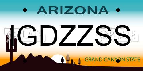 IGDZZSS Arizona License Plate