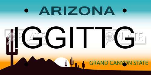 IGGITTG Arizona License Plate