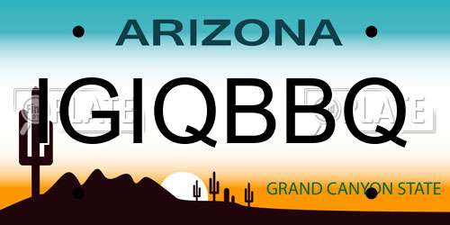 IGIQBBQ Arizona License Plate