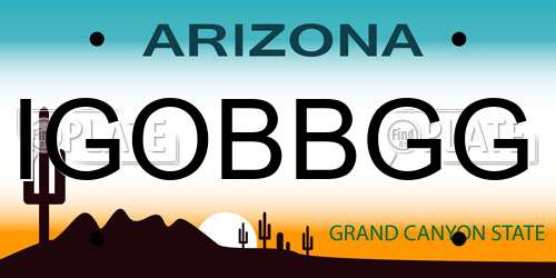 IGOBBGG Arizona License Plate