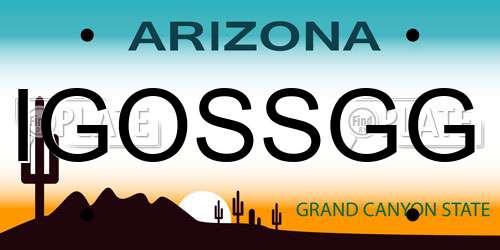 IGOSSGG Arizona License Plate