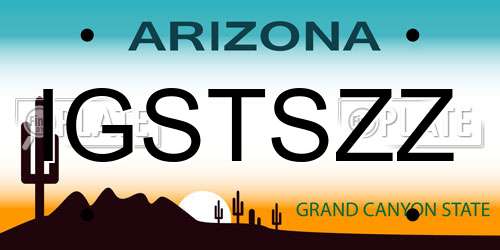 IGSTSZZ Arizona License Plate