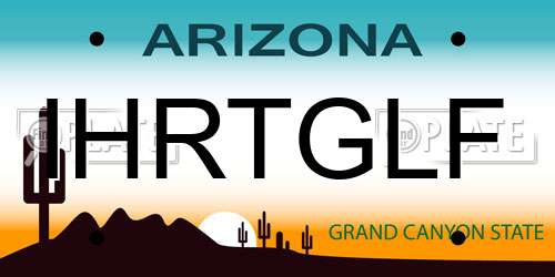 IHRTGLF Arizona License Plate