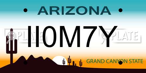II0M7Y Arizona License Plate