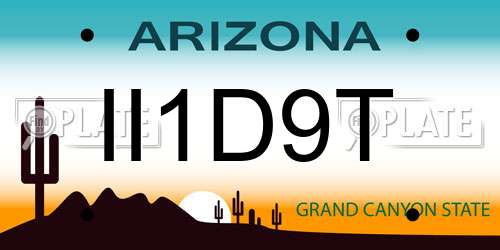 II1D9T Arizona License Plate