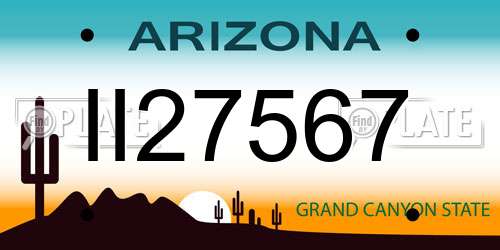 II27567 Arizona License Plate