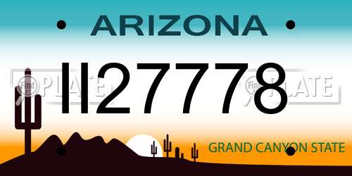 II27778 Arizona License Plate