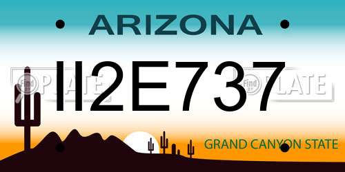 II2E737 Arizona License Plate