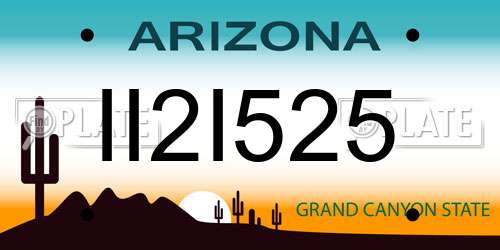 II2I525 Arizona License Plate