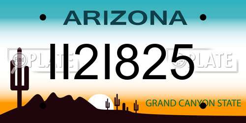 II2I825 Arizona License Plate