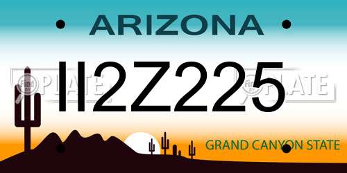 II2Z225 Arizona License Plate