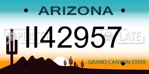 II42957 Arizona License Plate