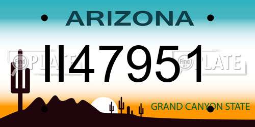 II47951 Arizona License Plate