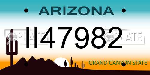 II47982 Arizona License Plate