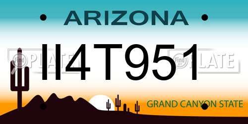 II4T951 Arizona License Plate