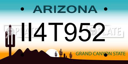 II4T952 Arizona License Plate