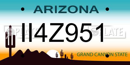 II4Z951 Arizona License Plate