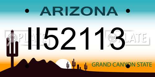 II52113 Arizona License Plate