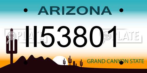 II53801 Arizona License Plate