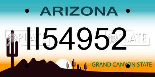 II54952 Arizona License Plate