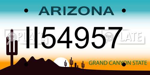 II54957 Arizona License Plate