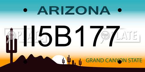 II5B177 Arizona License Plate