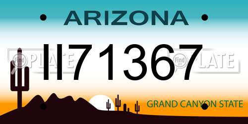 II71367 Arizona License Plate