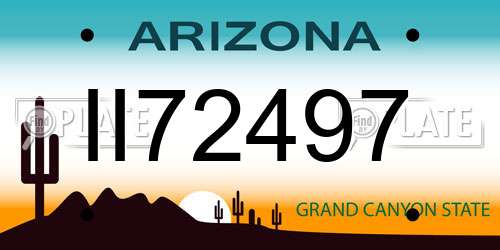 II72497 Arizona License Plate