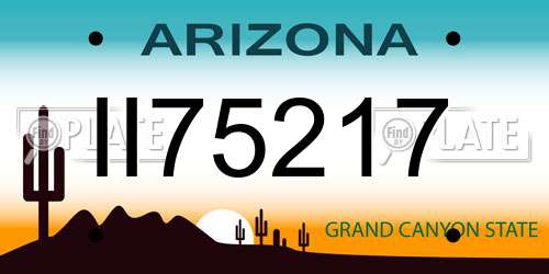 II75217 Arizona License Plate