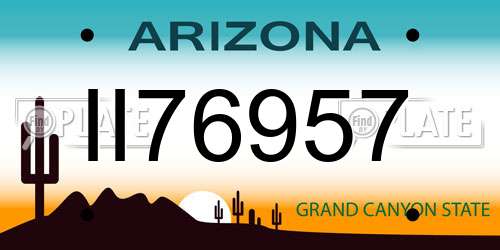 II76957 Arizona License Plate