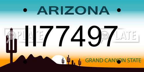 II77497 Arizona License Plate