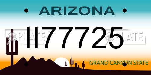 II77725 Arizona License Plate