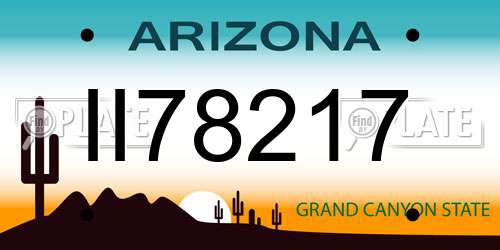 II78217 Arizona License Plate