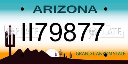 II79877 Arizona License Plate