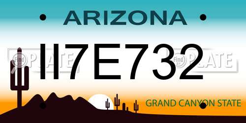 II7E732 Arizona License Plate