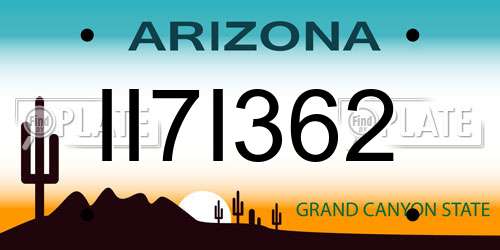 II7I362 Arizona License Plate