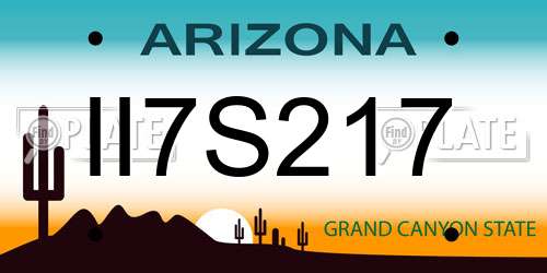 II7S217 Arizona License Plate