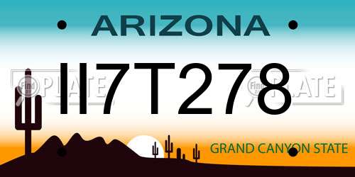 II7T278 Arizona License Plate