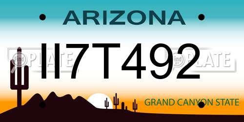 II7T492 Arizona License Plate