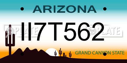 II7T562 Arizona License Plate