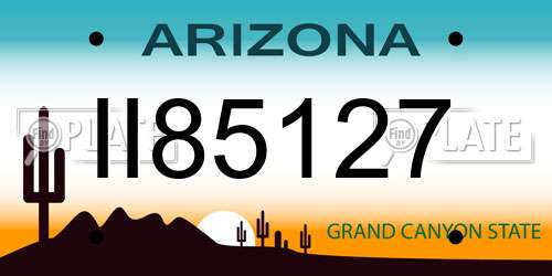 II85127 Arizona License Plate