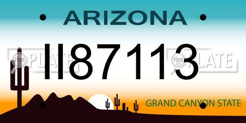 II87113 Arizona License Plate