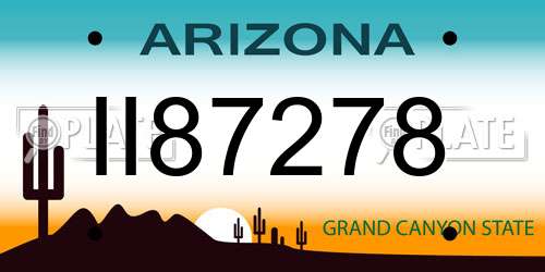 II87278 Arizona License Plate