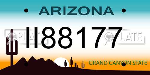 II88177 Arizona License Plate