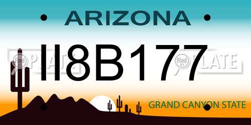 II8B177 Arizona License Plate