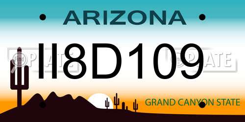 II8D109 Arizona License Plate