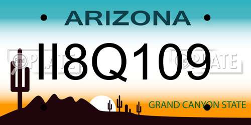 II8Q109 Arizona License Plate
