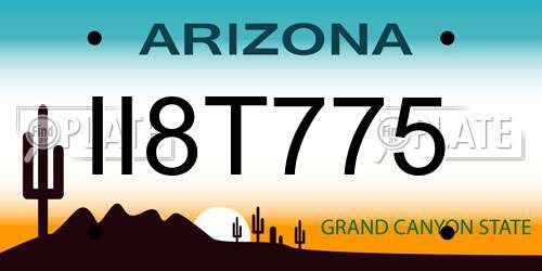 II8T775 Arizona License Plate